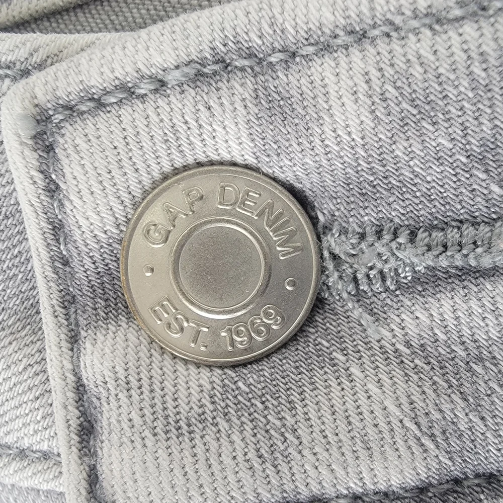 ​GAP Women's Graystone Jegging Mid-Rise Raw Hem Gray Skinny Stretch Jeans 26/2